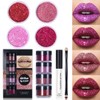 Makeup Lip Primer Kit Metllic High Pigmented Powder Long Lasting