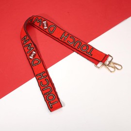 YAHPERN Beaded Purse Straps Game Day Purse Strap Replacement Crossbody Touch Down Purse Strap for Football Stadium Clear Bag Purse Handbag Game Day Outfits Accessories Gifts (Red&Black)