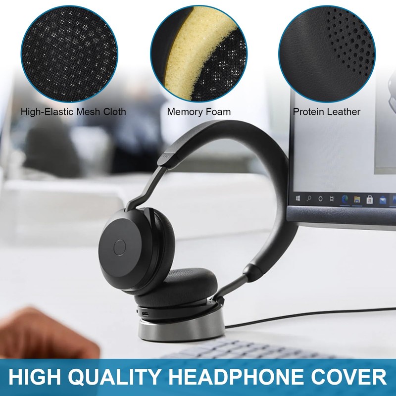 Replacement Ear Pads for Jabra Evolve2 65 (65MS 65UC USB)/Evolve2