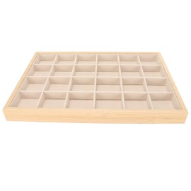 Jewellery Display Tray 24 Compartments Jewelry Drawer Insert Multipurpose Wood for Trade Show, Shell