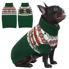 IECOii Medium Dog Jumper,Dog Jumpers For Medium Dogs Girl,Christmas Dog Jumper Turtleneck Dog Sweatshirt For Small Medium Dogs,Pet Pullover Jumper Blue Dog Sweater For Bichon,Jack Russel,M