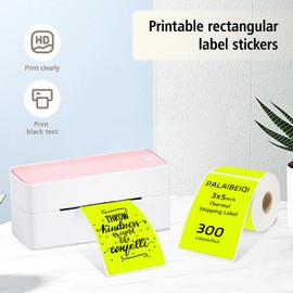 PALAIBEIQI 3 x 5 Inch Rectangle Color Coding Sticker Labels 300Pcs Printable Moving Box Labels for Warehouse, Address, Inventory, Small Business Labeling, Fluorescent Yellow