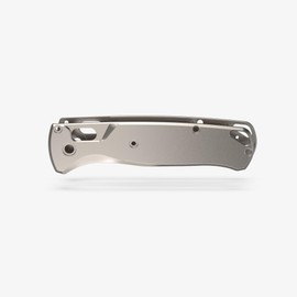 Flytanium Classic Titanium Knife Scales Compatible with Benchmade Bugout Knife, EDC Knife Upgrade Handle Scales (Titanium Stonewash)