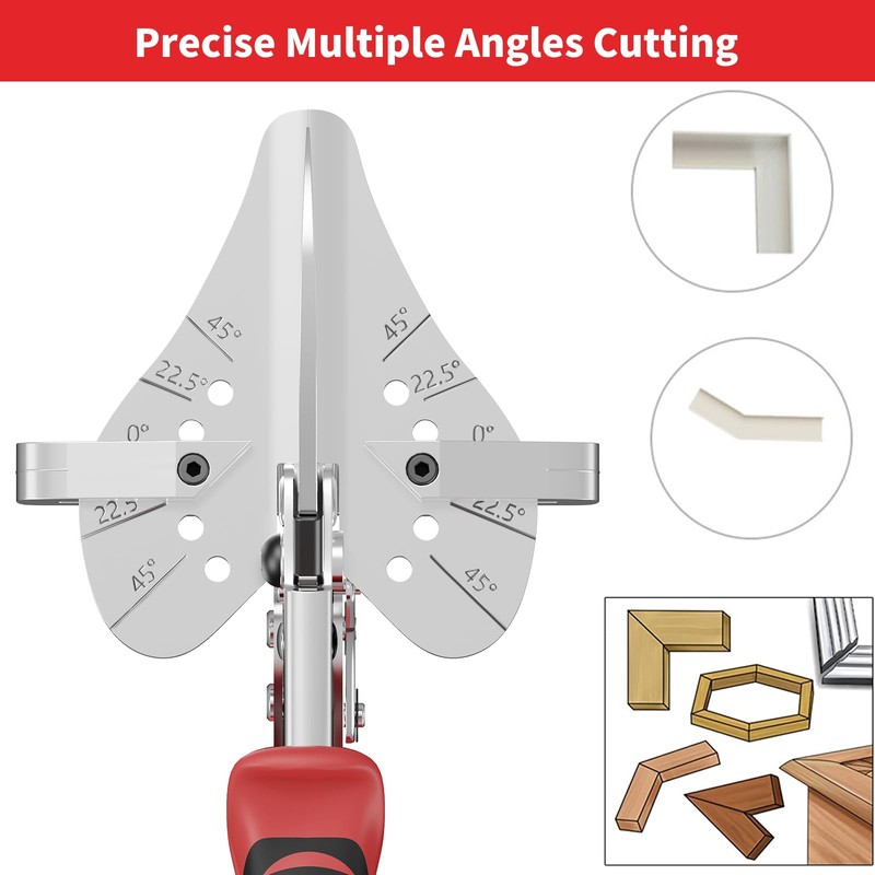 GARTOL Ratchet Miter Shears 22.5°–135° Adjustable; Precision Angle Cutter with