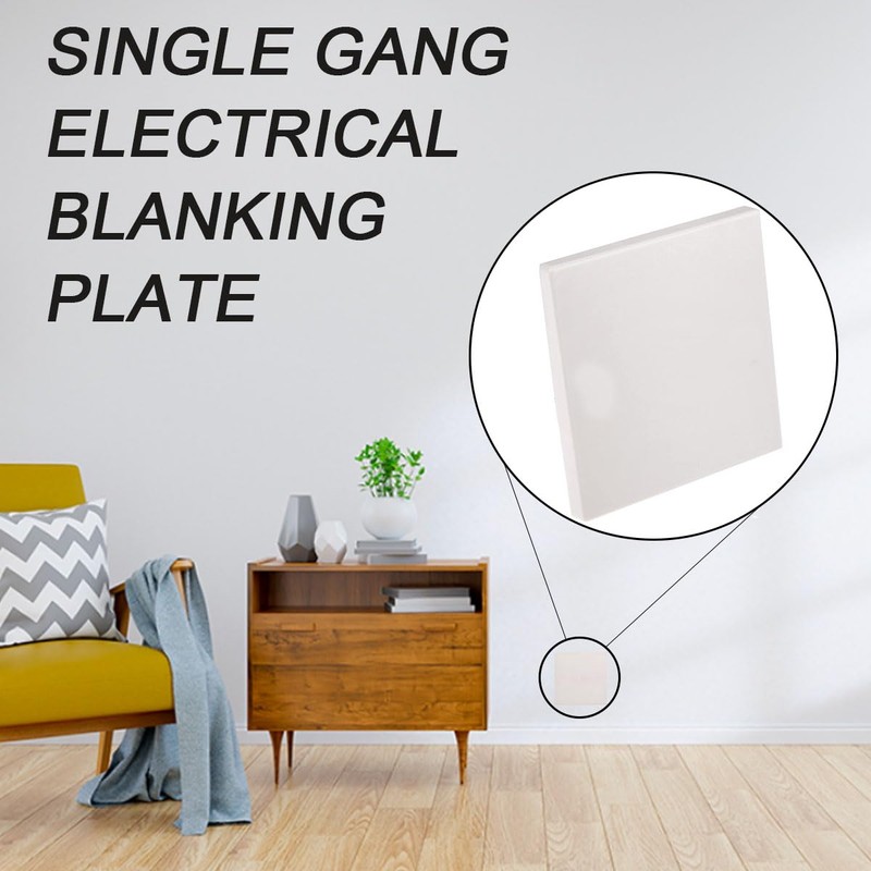 Acmerota 2Pack Single Blank Plate Hidden Screw Hole 1 Gang