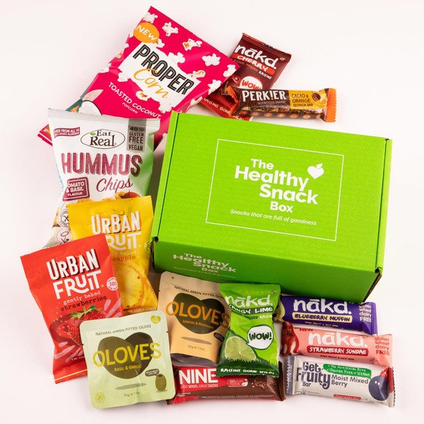 The Healthy Snack Box, Vegan And Gluten Free Snacks Gift Hamper For The Whole Family Or Office, 15 Snacks Bundle
