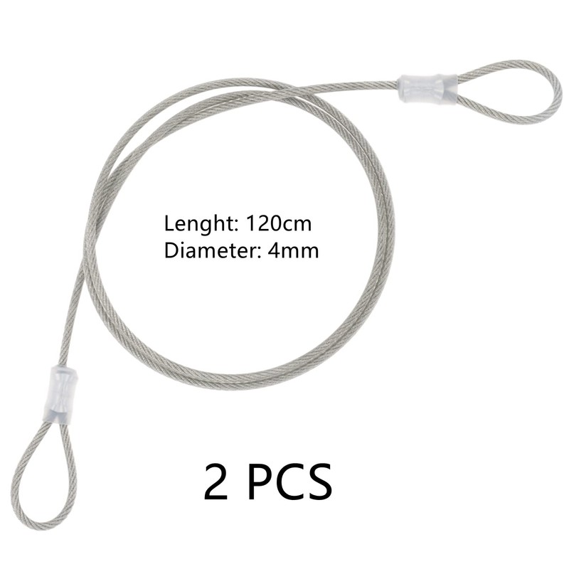 2 PCS Lock Cables for Bicycle, Double Loop Stainless Steel