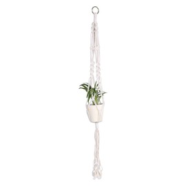Yosoo Macrame Plant Hanger Colgante Plantador Cesta de sostenedor para macetas de Flores Decoración de jardínMacrame(SOGA con Hierro)