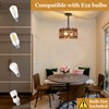 2-Light Farmhouse Wood Pendant Lights Rustic Wood Chandeliers with Black