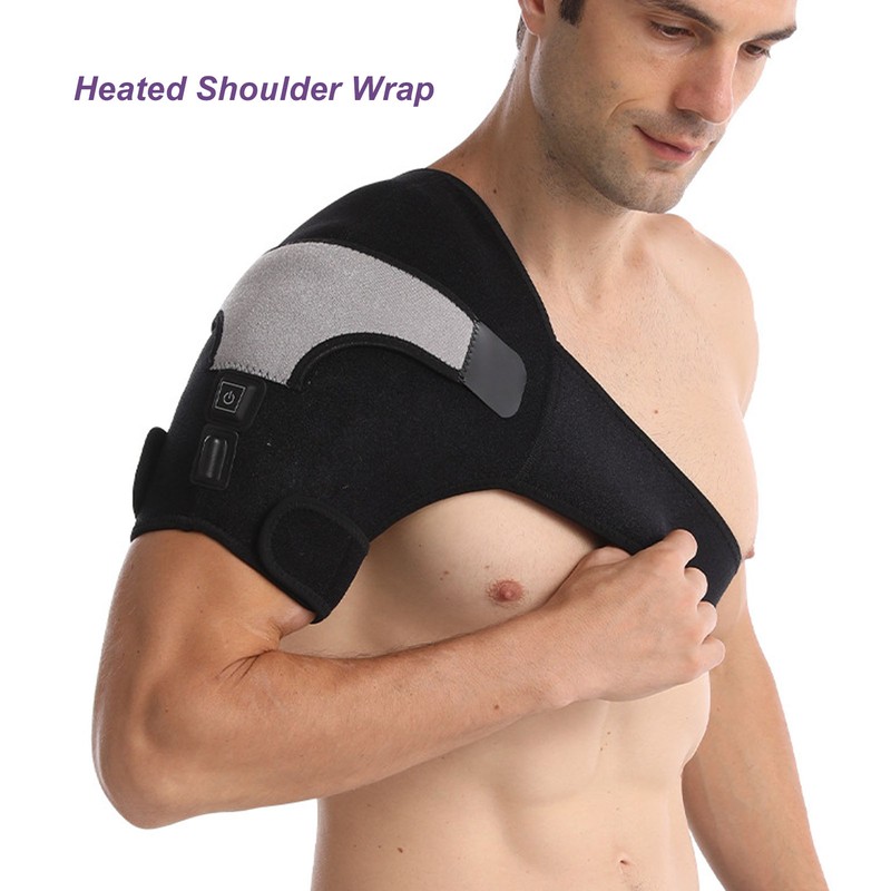 Heated Shoulder Wrap 3 Heat Settings Adjustable Hot Therapy Heated