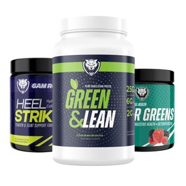 6AM Run Super Smoothie Bundle – Heel Strike Collagen (30 Servings), Green & Lean Vegan Protein (20 Servings), Super Greens (30 Servings) (1,527g, Chocolate)