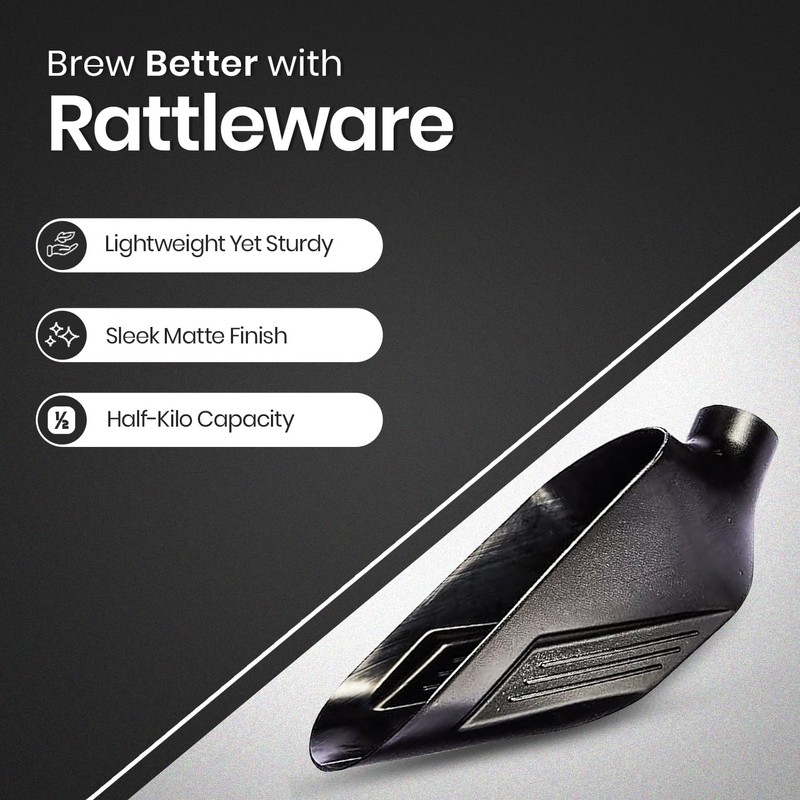 Rattleware Black Half Kilo Bean Scale Scoop - Durable Construction