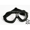 Motorradbrille schwarz klare Gläser schwarzer Rahmen ECHT LEDER