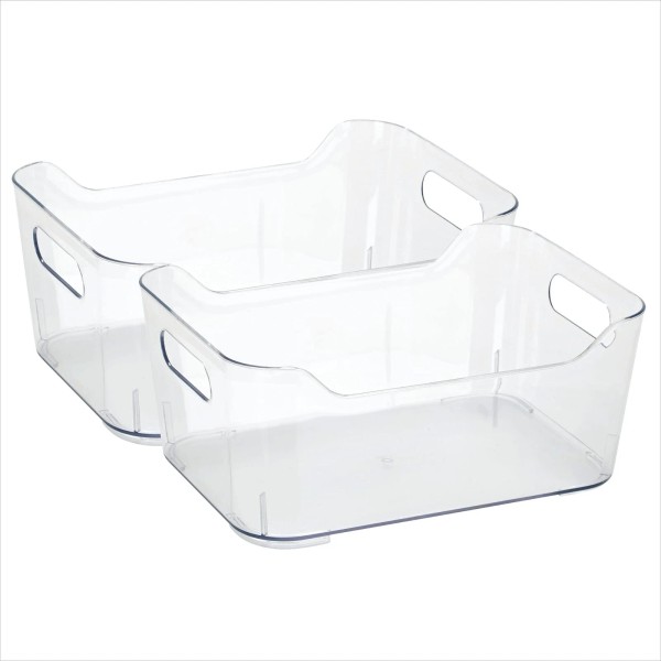 Simplify 2 Pack Medium Super Clear Storage Tote Bin