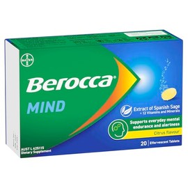 Berocca Mind Citrus Flavour Effervescent 20 Tablets