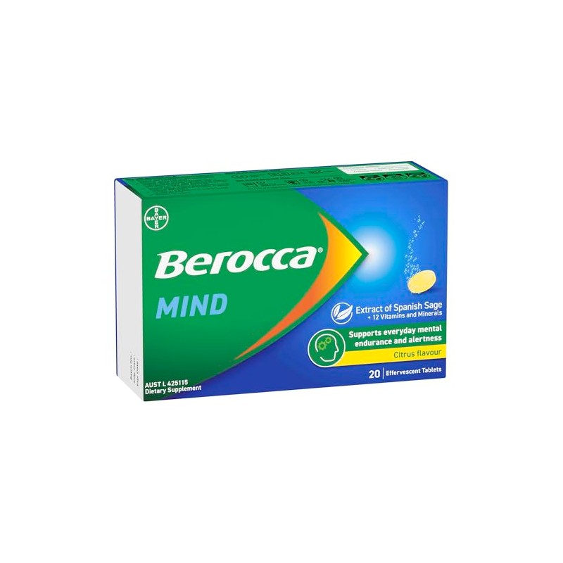 Berocca Mind Citrus Flavour Effervescent 20 Tablets
