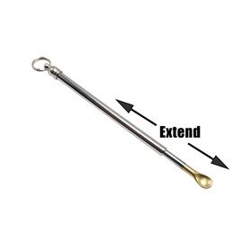 真鍮スプーンキット - ミニゴールドパウダースクープネックレスペンダント 小瓶の塩 スパイス 弾丸ロケットボトルの充填用 (格納式)