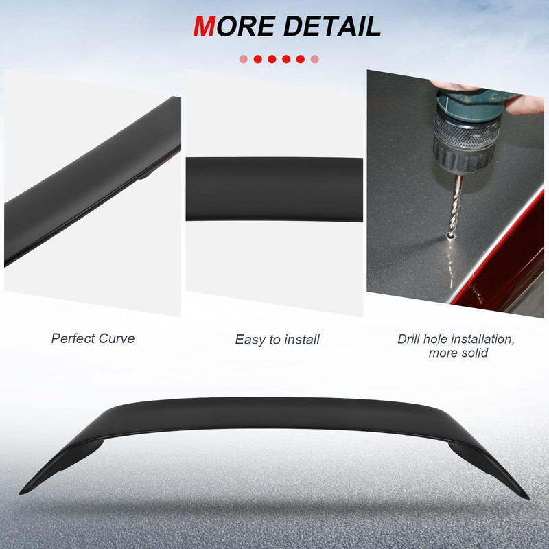 cciyu Rear Trunk Lip Spoiler Wing Fits for 1998-2005 For
