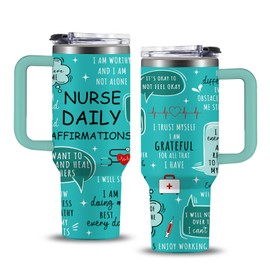 Nurse Gifts for Women, Nurse Daily Affirmations Tumbler Cup 40 OZ, LPN RN Gifts for Nurses Practitioner, Nurse Appreciation Gift, Nursing School Graduate Birthday Christmas Gifts for Nurse Week/Day