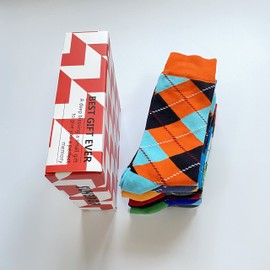 SUKBRGIR-Men's Funny Dress Socks Novelty Crazy Shark Socks Space Socks Food Sloth Animals Socks for Funky Fancy men Gift Box (striped socks)