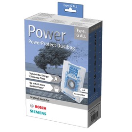 Bosch Original Manufacturer Produced Bosch Type G XXL/ G Extra-Large MegaFilt SMS Bags with 1 Filter, Pack of 4
