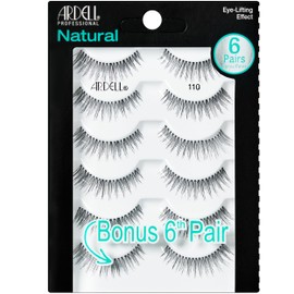 Ardell False Eyelashes Natural 110 Black, 1 pack (5 pairs per pack)