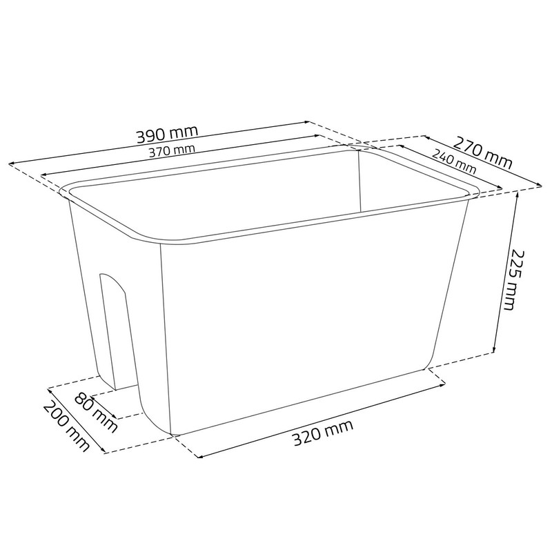 Railing Box L 39 cm Brown Rattan Look Balcony Box