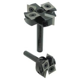 YINUOTOL 1/4" Shank 1" Cutting Diameter Spoilboard Surfacing Router Bit Insert Carbide Slab Flattening Router Bit 2-Wing Planing Bit Wood Bottom Cleaning Planer Bit