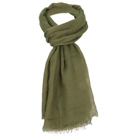 Malito - Women's Viscose Fashion Scarf - Lightweight Scarf Plain Colours - Thin Neckerchief - Soft and Breathable S604, olive