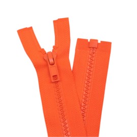 YaHoGa 2PCS #5 27 inch Separating Jacket Zippers for Sewing Coats Jacket Zipper Orange Red Molded Plastic Zippers Bulk (27" Orange Red)