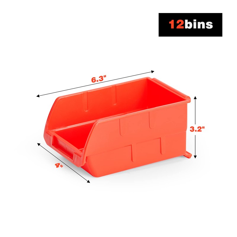Ultrawall Wall Mounted Storage Bins, Plastic Hanging Storage Organizer Bins,