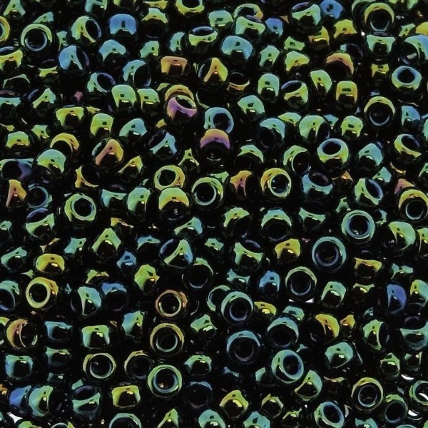 Miyuki Round Seed Beads Size 8/0 Metallic Forest Green Iris