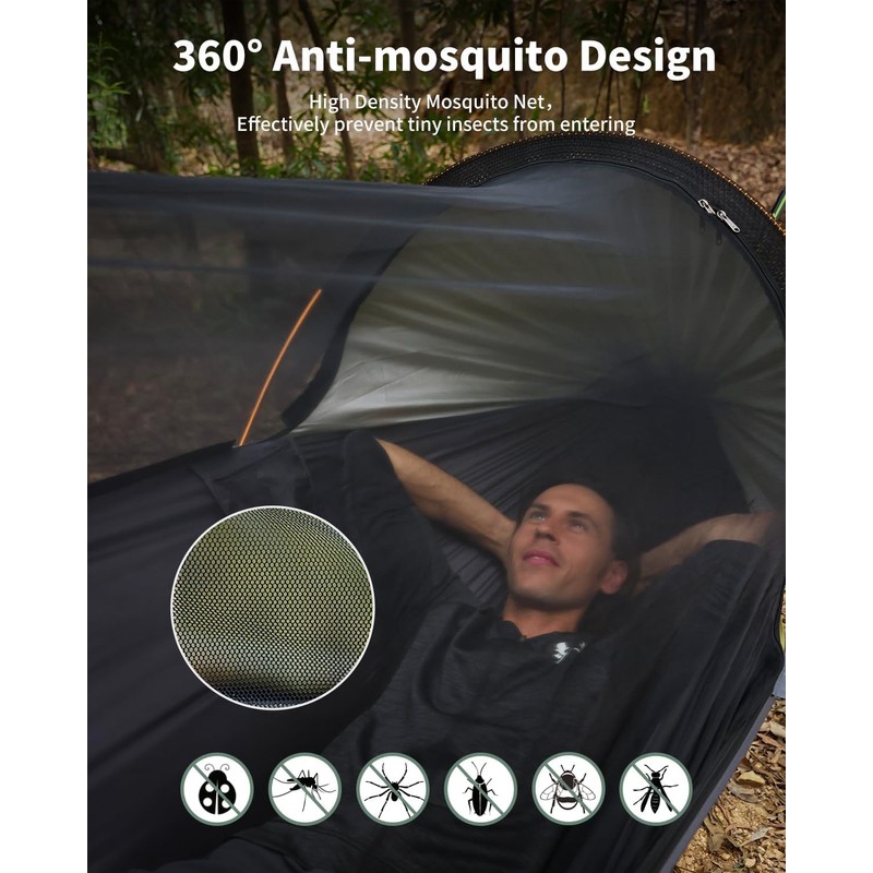 Travel Bird Camping Hammock Tent with Mosquito Net and Removable