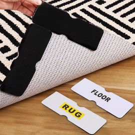 Rug Gripper Pads Non Silp Rug Pads Carpet Tape for Area Rugs Anti Slip Rug Grips Reusable and Washable No Damage Double Sided Rug Corner Grippers Rug Tape for Hardwood Floors Tile Floors Carpet 4 Pcs