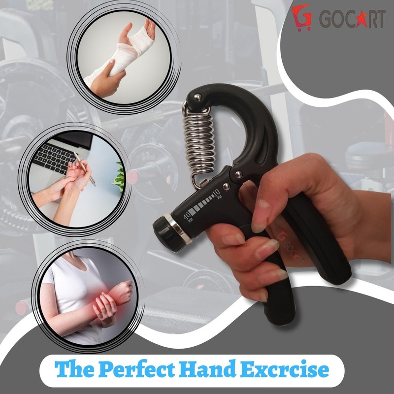 GOCART WITH G LOGO Hand Grips Strengthener, Adjustable Resistance 22-88