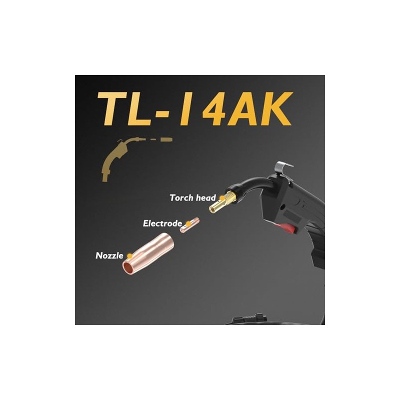 MIG Welder Gun 160AMP 8.2FT(2.5m) for TOOLIOM TL-180M - 110V/220V