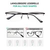 Eyekepper Qualität Halbrand Metall Lesebrille Federscharnier Lesehilfe in Schwarz+1.50