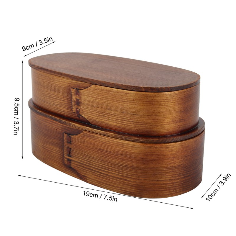 Lunch Box Set Japanese Style Wooden Food Storage Container for
