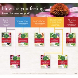 Traditional Medicinals Throat Coat Tea - 16 Tea Bags, Pack of 6 (image may vary)