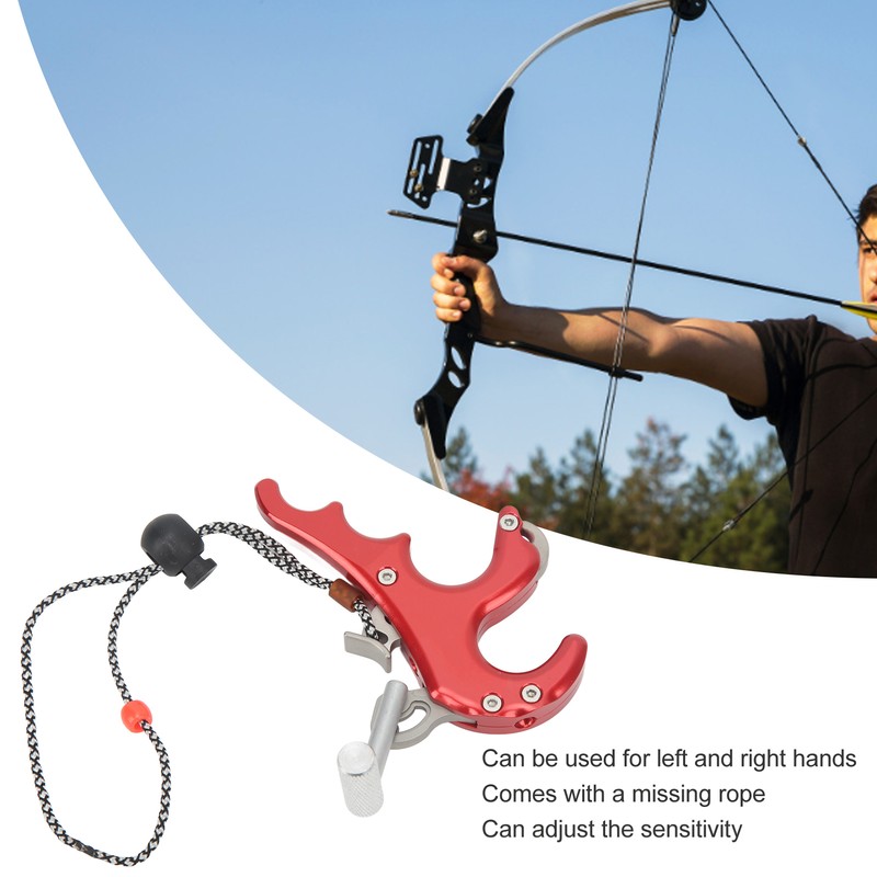 4 Finger Archery Release Aid Grip Aluminum Alloy Compound Bow