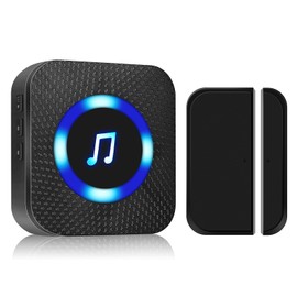 Battery Operated Door Chime Receiver, Wireless Door Sensor, Door Alarm for Home Security/ Kids Safety/Business When Entering