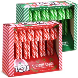 Christmas Candy Canes Variety Pack - Peppermint & Wintergreen Flavors, 24 Count (2 Packs) | Individually Wrapped Holiday Candy for Stocking Stuffers, Gift Bags & Christmas Tree Decorations