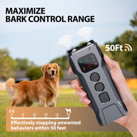 Mtmult Ultrasonic Dog Bark Deterrent - Dog Bark Deterrent Devices, Barking Deterrent Devices, Bark No More Training Aid, LED Flashlight & HD Display (Anti Barking - Grey P9)