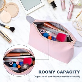 Jyot Creation Luxury Makeup Bag with Zipper & Velcro Closure Cosmetic Organizer Pouch for Travel, Toiletry Vanity Bag, Makeup Brush Lipstick Holder Portable Waterproof, Multi Color, Multi, M, cosmetic