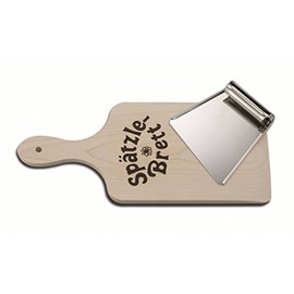 Weis 16037 Spätzle Board with Scraper, Stainless Steel and Wood, for Original Preparation of Swabian Spaetzle, 31.5 x 14.5 x 2 cm