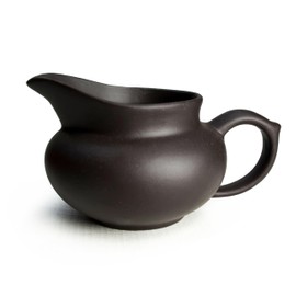 Chinese Gongfu Tea Fairness Cup 120ml Traditional Clay Tea Pitcher, Terracotta Brown, Handcrafted Serving Mini (Black)