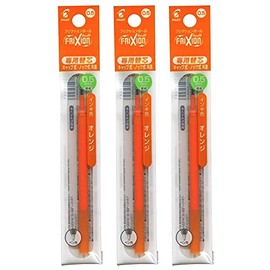 Pilot LFBKRF12EFO FriXion Ball Refill, 0.5mm, Orange, 1 Pack x 3 Pack Set