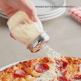 Soro Essentials- Set of 12 Stainless Steel Cheese Shakers Slotted Top Lids- Fits 6 oz Swirl Cheese Shaker Dispenser Pourer Condiment Salt Shaker Spice Shakers for Kitchen Restaurants Catering Wedding