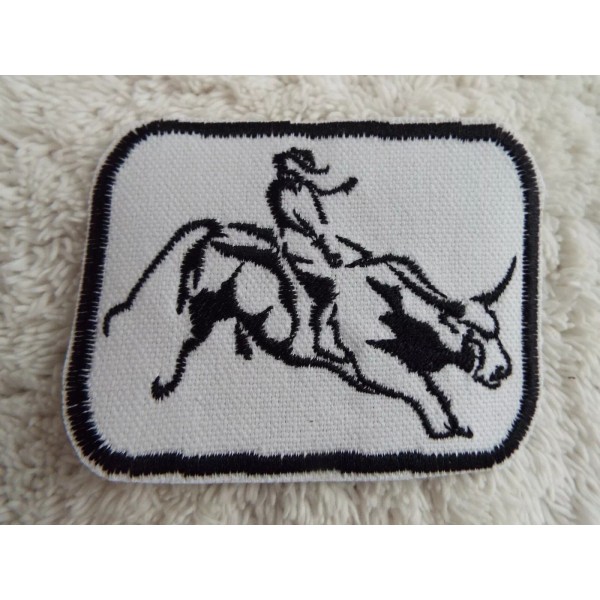 Handmade Western Cowboy Rodeo Bull Rider 3-1/2" Embroidery Iron-on Custom