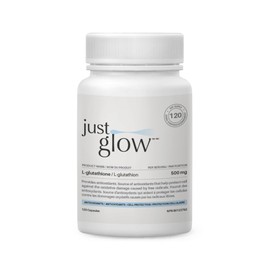 Just Glow L-Glutathione 500mg - 120 Capsules - Purity >99% - 3rd Party Test Provided - Reduced Active Form - Pure Glutathione Supplement for Antioxidants - Made in Canada (4 Months Supply / 1 Bottle)